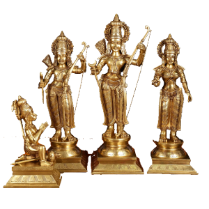 Pure Brass Large Ram Darbar Set | Lord Ram 27" with Divine Family | Superfine Temple Grade Collection | 46.17 kg Premium Sacred Art | Traditional Murti